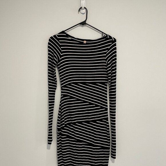 Bailey 44 Black and White Striped Long Sleeve Dress Size XS - Picture 2 of 8